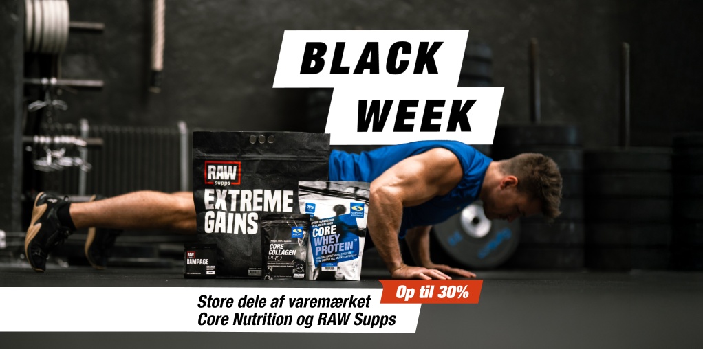 Black Week! Op til 30% p varemrket Core Nutrition og RAW Supps